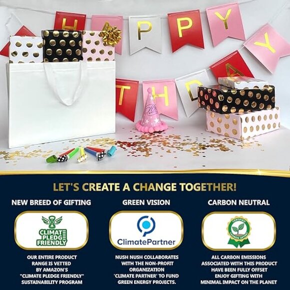 White Gift Bags Extra Large Size –Set of 12 Reusable White Gift Bags With Handle - Picture 3 of 4